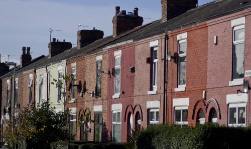 A row of houses in Levenshulme, Manchester.