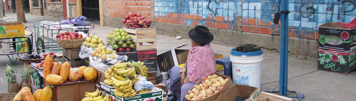 Fruit selling migrant in Bolivia