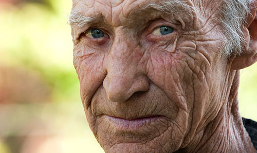 elderly man's face